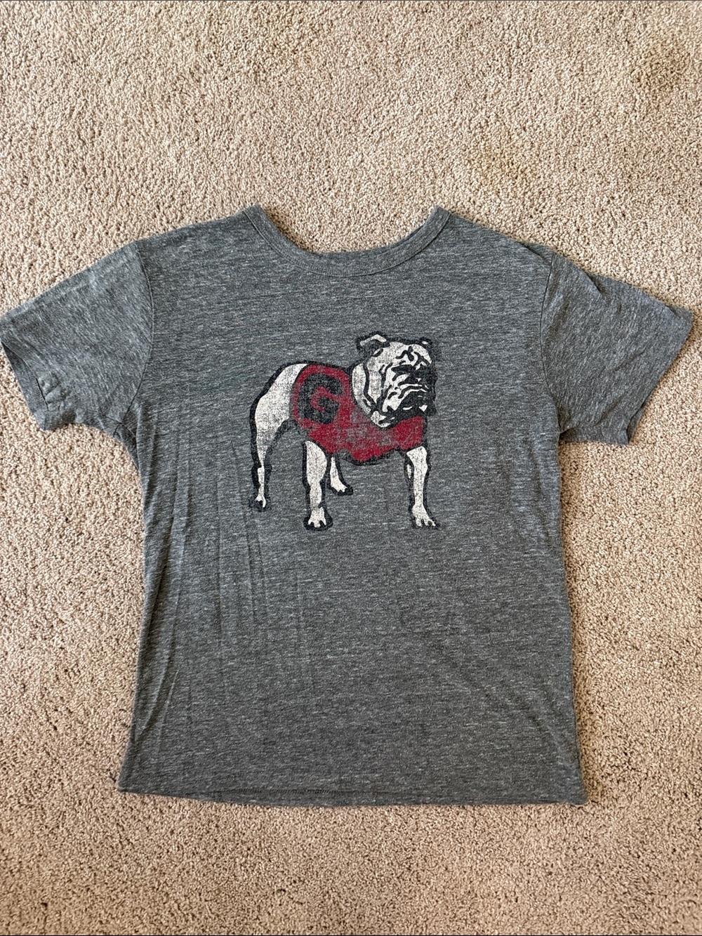 Women's League Gray and Red Bulldog Graphic T-Shirt- Size Medium